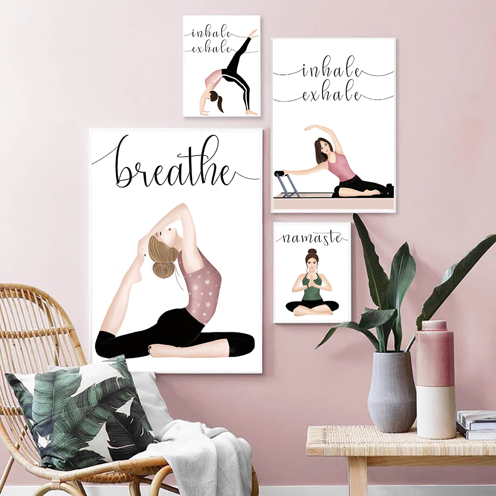Yoga Fitness Quotes - Inspira Esagire Citazione Yoga Poster Stampe