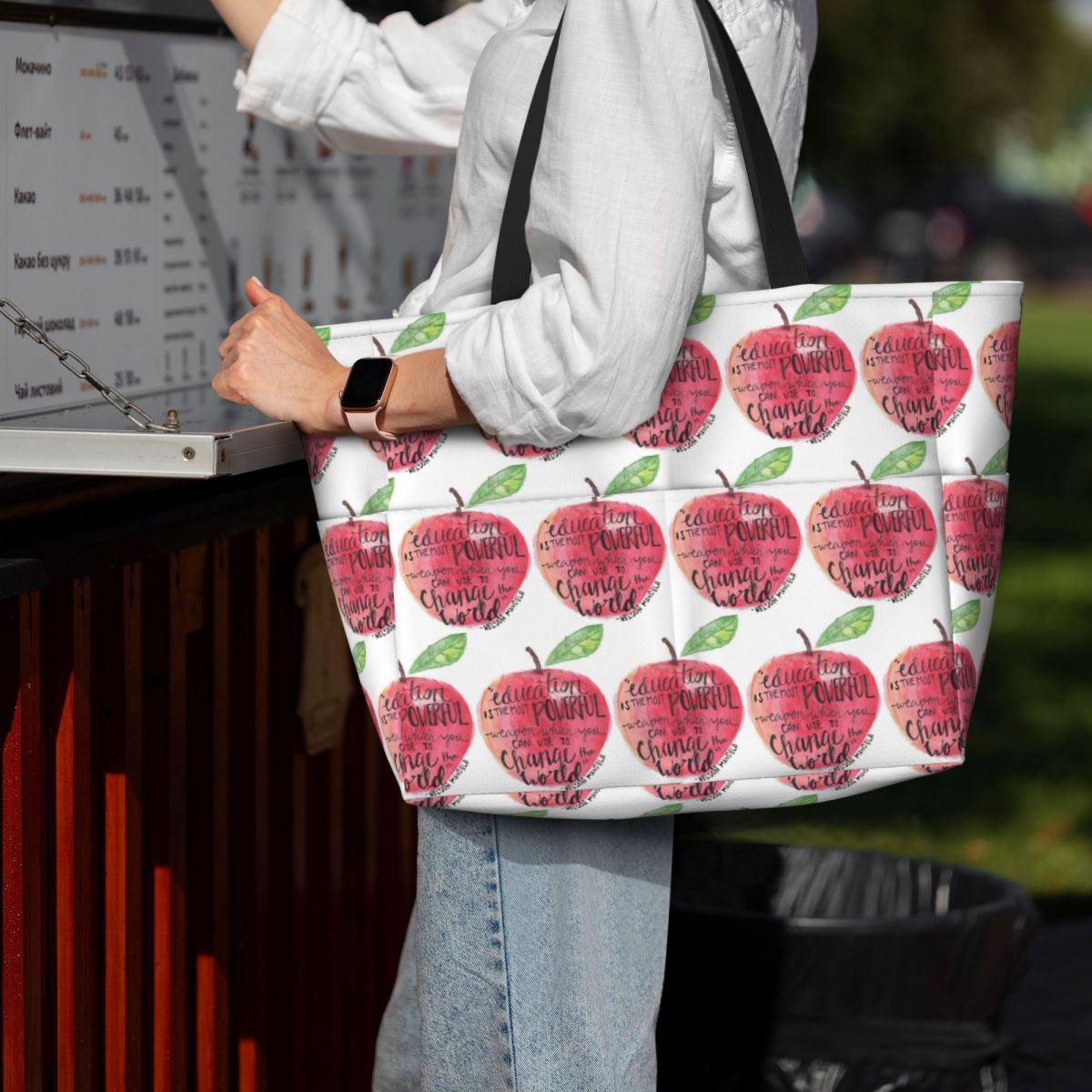 Yoga Fitness Quotes - Borsa tote da spiaggia con citazione