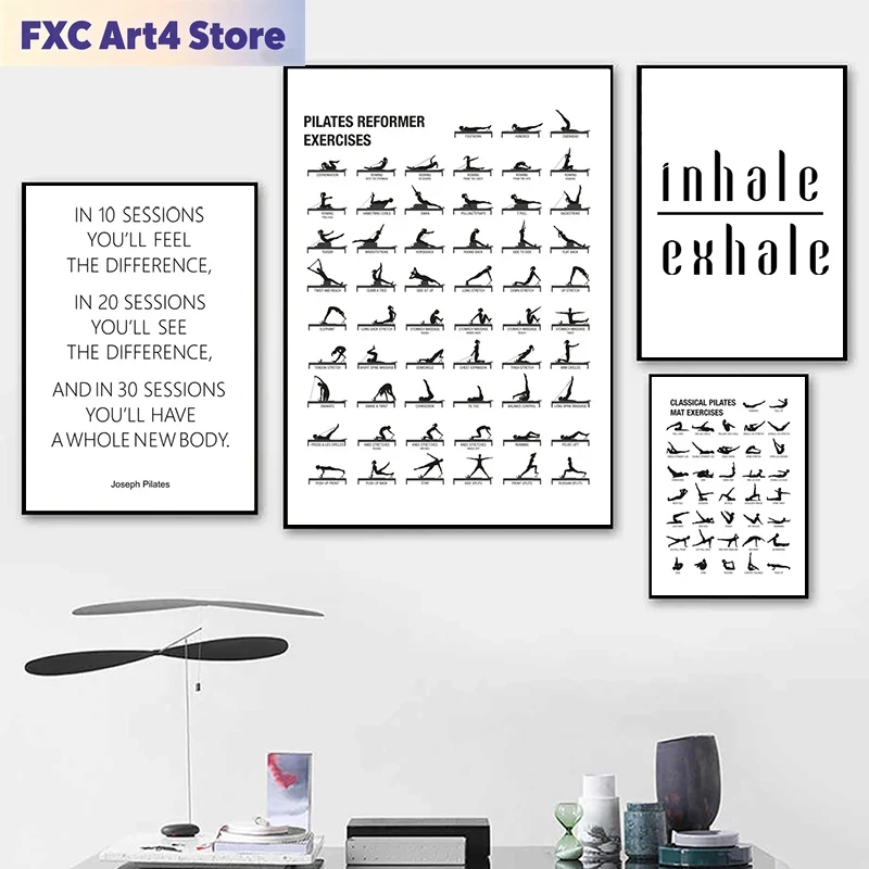 Yoga Fitness Pilates - Poster Senza Cornice per Allenamento Pilates,