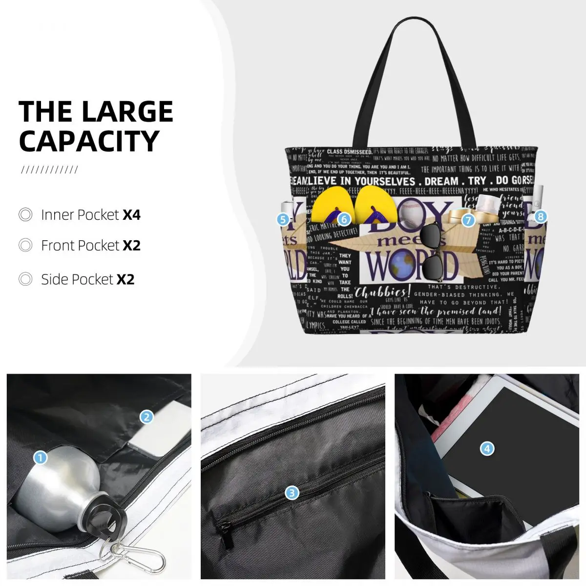 Borsa tote da spiaggia con cit - Yoga Fitness Quotes recensione e prezzo