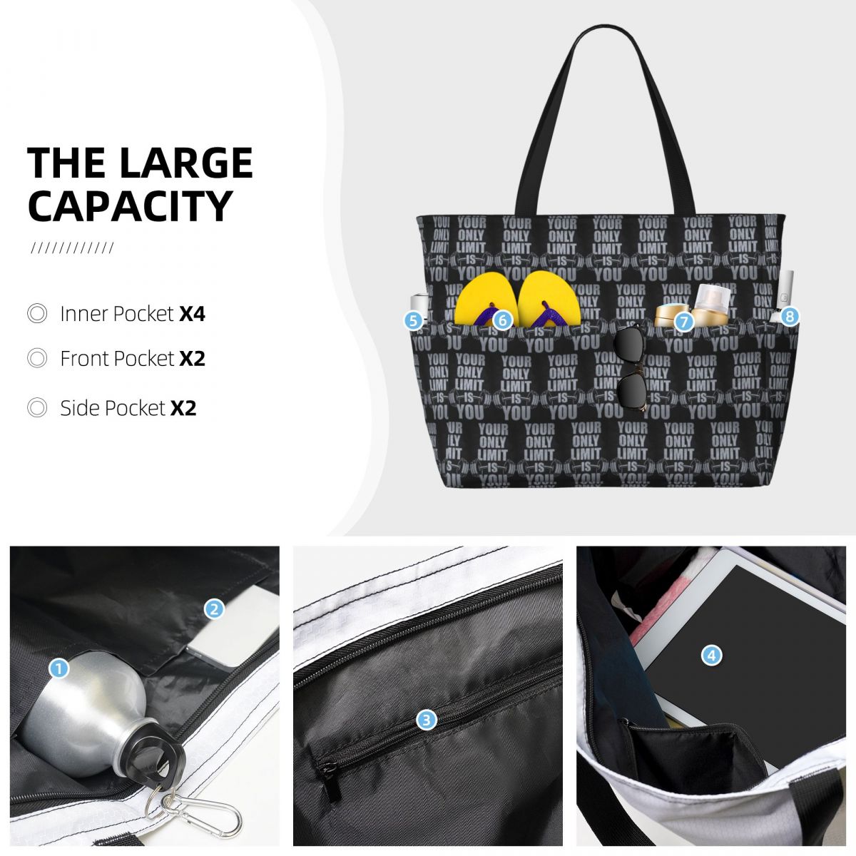 Borsa da palestra sportiva con - Yoga Fitness Quotes recensione e prezzo